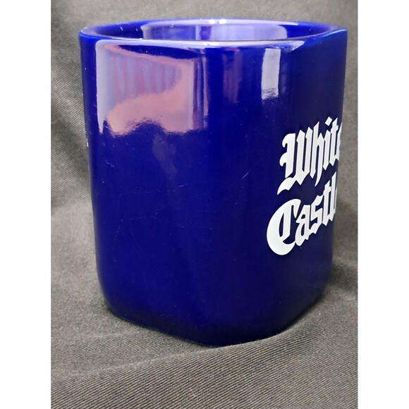 Vintage 1995 WHITE CASTLE Cobalt Blue Square Mug "Since 1921" - Picture 3 of 7